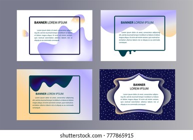 Modern professional banner. Brochure layout with fluid color banner. Design cover poster with abstract element, place for text for business and background. Colored shape card. Vector illustration
