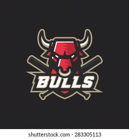 Modern Professional Baseball Bulls Logo For Sport Team