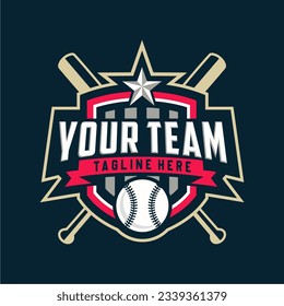 Modern professional baseball template logo design for baseball club