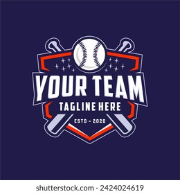 Modern professional baseball template logo design for baseball club