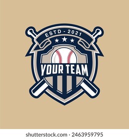 Modern professional baseball template logo design for baseball club