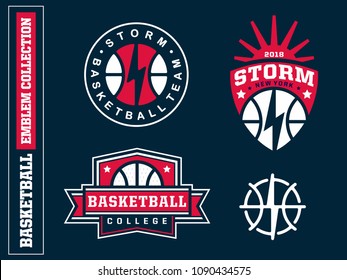 Modern professional basketball logo set for sport team