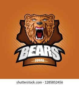 Modern professional bear logo template vector for a sport team.