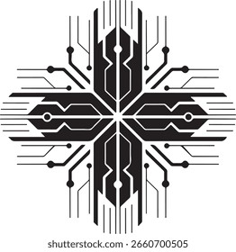 Modernes und professionelles Black-Fill-Vektordesign basierend auf Mandala Symmetry T-Shirt design.eps