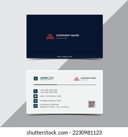 Modern professional blue business card design template for corporate, business, branding identity, or personal
