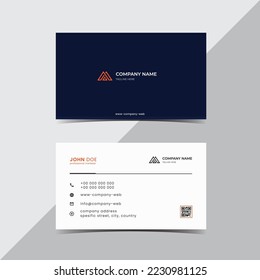 Modern professional blue business card design template for corporate, business, branding identity, or personal