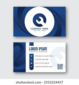 Modern professional blue business card