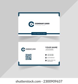 Modern Professional Blue Color Business Card Template Design