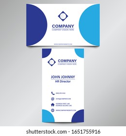 Modern Professional Blue Curve Business Card