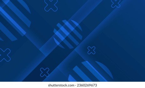Modern professional blue vector abstract technology business background with lines and geometric shapes. Dark blue abstract background for business presentation, social media template, poster, and ads