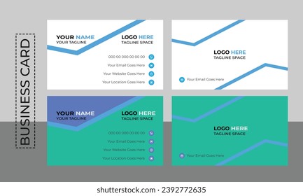 modern professional blue and white business card template design.