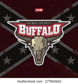 Modern professional buffalo skull logo for biker club or sport team