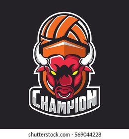 Modern professional bull logo for a club or sport team