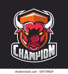 Modern professional bull logo for a club or sport team