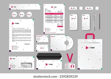 	
Modern professional business brand identity stationery set | 	
Modern purple professional business stationery set | Classic corporate identity template design with shapes elegant professional design