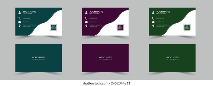 Modern professional business card bundle or visiting card design