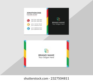 Diseño moderno de tarjetas de visita profesional. Plantilla de tarjeta profesional moderna, creativa y limpia
con fondo abstracto. Plantilla de tarjeta de visita creativa y limpia.