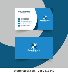 Modern and Professional Business Card Design with Contact Information and Branding Elements