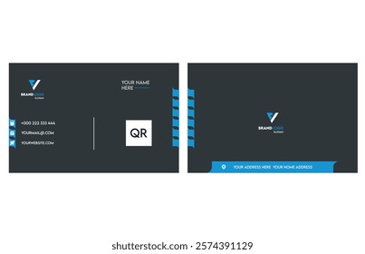 modern professional business card minimalist creative design, vector layout