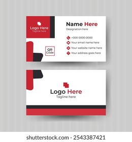 Modern professional business card, name card design template. Standard and innovative identity  or visiting card and horizontal layout.