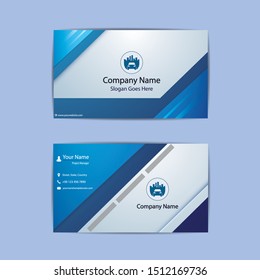 Modern professional business card template with a combination of blue background, suitable for companies related to cars.