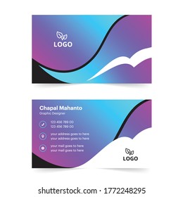 Modern professional business card template Vector dark vertion 