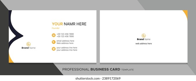 Modern Professional Business Card Template Design.