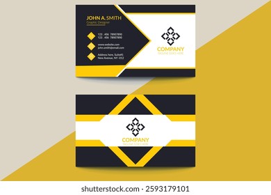 A modern and professional business card template with a clean and stylish design.Fully customizable vector file with well-organized layers for easy editing. Suitable for both print and digital use.