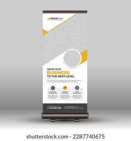 Modern Professional Business Corporate Roll Up Banner, Standee Template Design for Advertising and Multipurpose Use