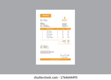 Modern & Professional Business Invoice design 
 Vector format