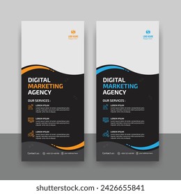 Modern professional business rack card. dl flyer vector template design. corporate business template design.