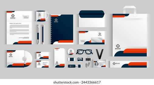 modern professional business stationery template in collection vector