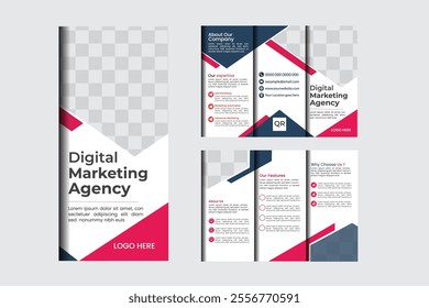 Modern Professional business tri fold brochure design template