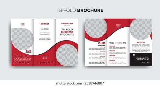 Plantilla de folleto trifold de negocios moderna y profesional, Plantilla de folleto trifold de negocios Corporativa.