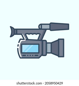 Modern professional camcorder colored icon. Collection of electronic devices and gadgets icons. Vector stylish outline illustrations on light background.