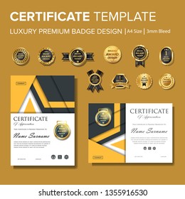 Modern and professional certificate with badge multipurpose