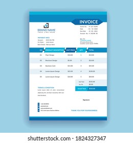 modern and professional clean, minimal abstract business invoice template format