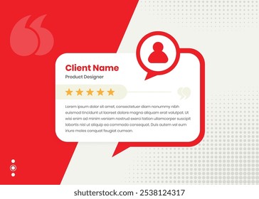 Modern professional client feedback and customer review social media and web ui template design