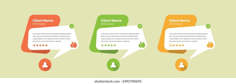 Modern professional client testimonial and customer review template design