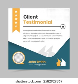 Modern Professional Client Testimonial Social Media Post Template Design