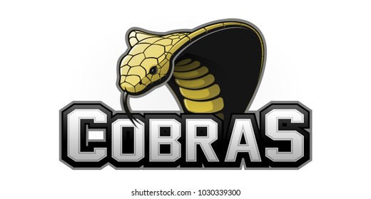 Modern professional cobra logo for a sport team. Vector logo on a white background.