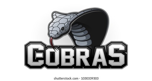 Modern professional cobra logo for a sport team. Vector logo on a white background.