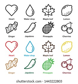 Modern professional colorful fresh fruit icon