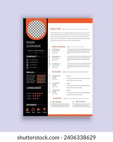 Modernes, professionelles und farbenfrohes Infografik-CV-Lebenslauf-Design-Vorlage