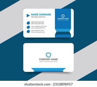 Modern professional company business card design template. Visiting card for business and personal use.
