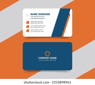 Modern professional company business card design template. Visiting card for business and personal use.