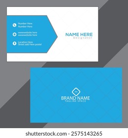 Modern and Professional Corporate Business Card Design Template – Sleek, Minimalist Visiting Card for Corporate Branding and Print.
