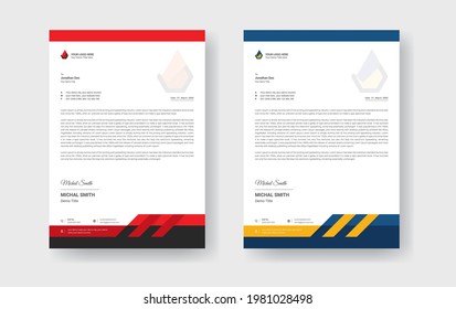 Modern Professional corporate business style letterhead. Abstract Creative Letterhead Design 