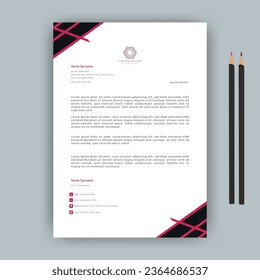 Modern professional corporate Company office brand simple Abstract creative clean minimalist Elegant business style letterhead.Letterhead,red design,standard,best,unique design template.