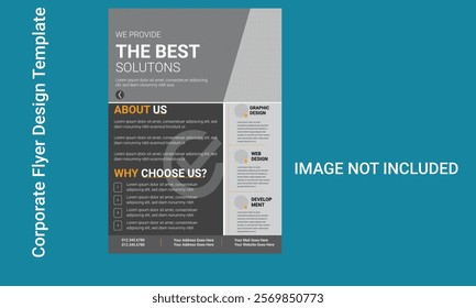 Modern and professional corporate flyer template, Perfect for Business Marketing, Promotional Materials and brandings. Customizable design with a sleek and clean layout suitable for corporate events.